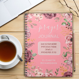 Spreuken 31 Roze bloemen gebedsdagboek notitieboek