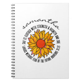 Spreuken 31 Schattigee zonnebloem bijbelvers Notitieboek