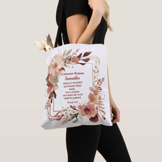  Spreuken 31 Vrouw Gepersonaliseerd Christelijk Tote Bag (Dichtbij)