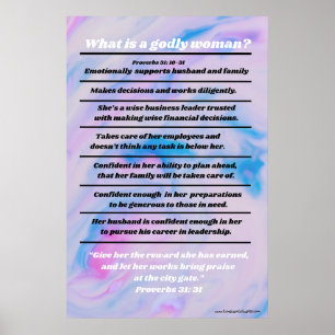 Spreuken 31 Vrouw, Ideale Christelijke Womanhood B Poster