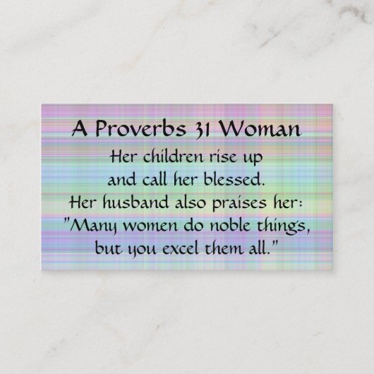 Spreuken 31 Vrouw Moeder Bellen Kaart Madras Plaid (Voorkant)