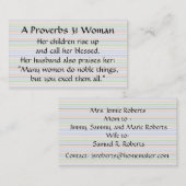 Spreuken 31 Vrouw Moeder Bellen Kaart Strepen (Voorkant / Achterkant)