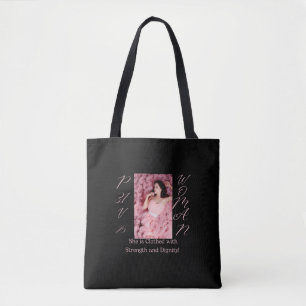 Spreuken 31 Vrouw Roze & Zwarte Canvas tas