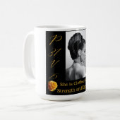 Spreuken 31 Vrouw Zwart & Geel Koffie Mok (Voorkant links)