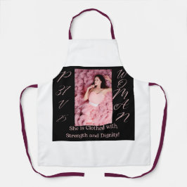 Spreuken 31 Vrouw Zwart & Roze Schort