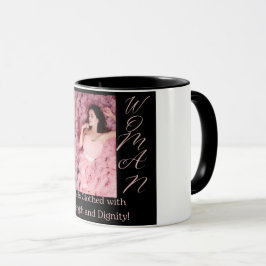 Spreuken 31 Vrouw Zwart & Roze Voorkant Koffie Mok