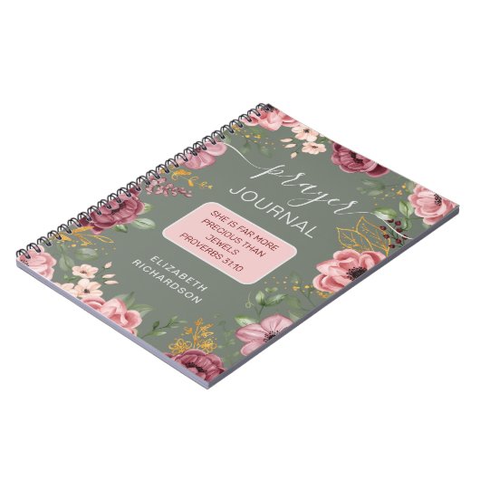 Spreuken 31 Wijze bloem gebedsboek notitieboek (Linkerzijde)