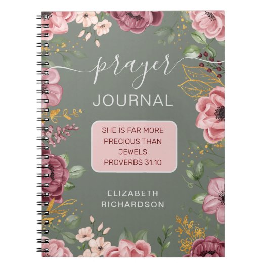 Spreuken 31 Wijze bloem gebedsboek notitieboek (Voorkant)