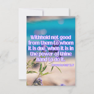 Spreuken 3:27 KJV Bijbel Schrift Pic Groet Kaart