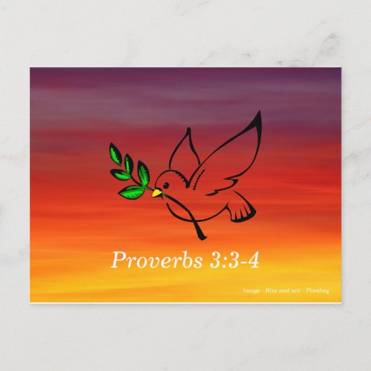 Spreuken 3:3-4 Betrouwbaarheid Bijbeltekst om te o Briefkaart (Achterkant)