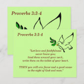 Spreuken 3:3-4 Trouw Bijbeltekst om te onthouden Briefkaart (Voorkant / Achterkant)