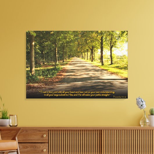 Spreuken 3:5-6 Christelijk Bijbelvers Canvas Art (Insitu (Woonkamer))