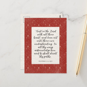 Spreuken 3:5-6 KJV Bijbelvers Afbeelding Briefkaart