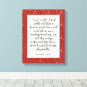 Spreuken 3:5-6 KJV Bijbelvers Afbeelding Canvas Afdruk (Insitu (Houten vloer))