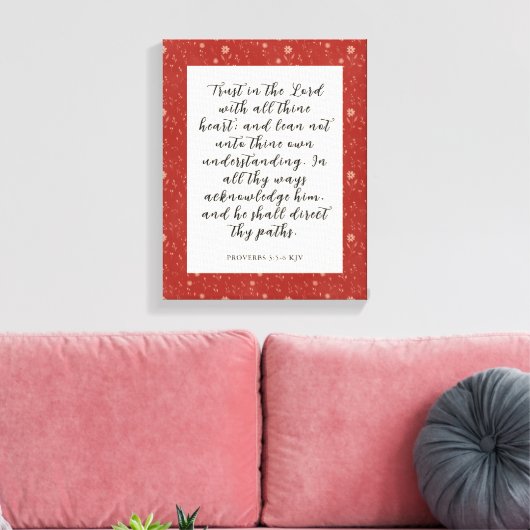 Spreuken 3:5-6 KJV Bijbelvers Afbeelding Canvas Afdruk (Insitu (Woonkamer))
