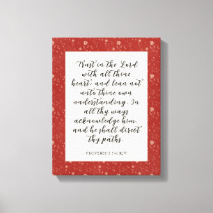 Spreuken 3:5-6 KJV Bijbelvers Afbeelding Canvas Afdruk