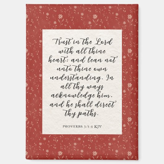 Spreuken 3:5-6 KJV Bijbelvers Afbeelding Magneet (Voorkant)