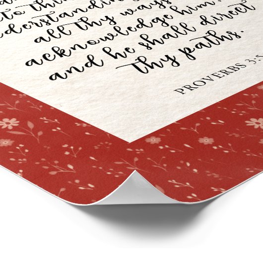 Spreuken 3:5-6 KJV Bijbelvers Afbeelding Poster (Hoek)