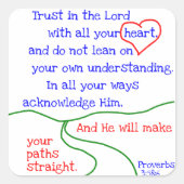 Spreuken 3:5&6 Stickers (Voorkant)