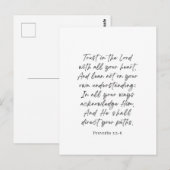 Spreuken 3:5-6 Vertrouw op de Heer Briefkaart (Voorkant / Achterkant)