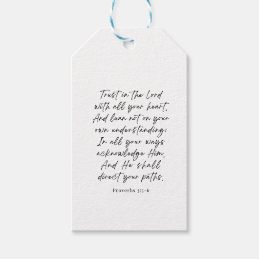 Spreuken 3:5-6 Vertrouw op de Heer Cadeaulabel (Voorkant)