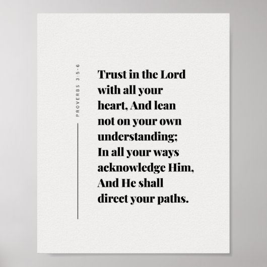 Spreuken 3:5-6 Vertrouw op de Heer Poster (Voorkant)