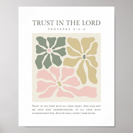 Spreuken 3:5-6 Vertrouw op de Heer Poster (Voorkant)