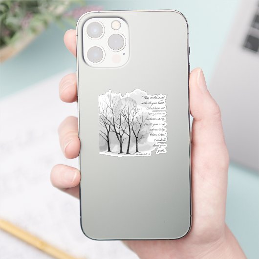 Spreuken 3:5-6 Vertrouw op de Heer Sticker (Telefoon)