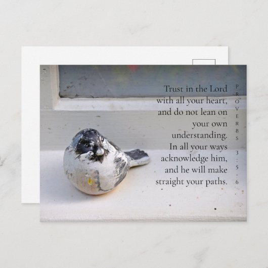 Spreuken 3:5-6 Window Sill Bird Briefkaart (Voorkant / Achterkant)
