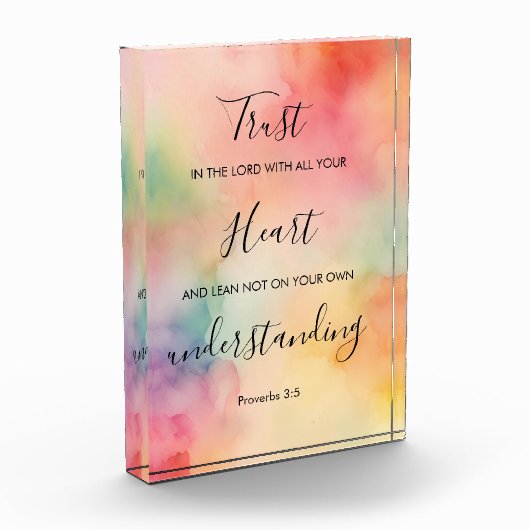 Spreuken 3:5 Bijbelvers Acryl Fotoblokken (Links)