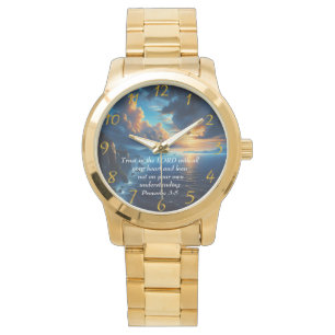 Spreuken 3:5 mooie Oceaan en de Lucht  Grote Cl Horloge