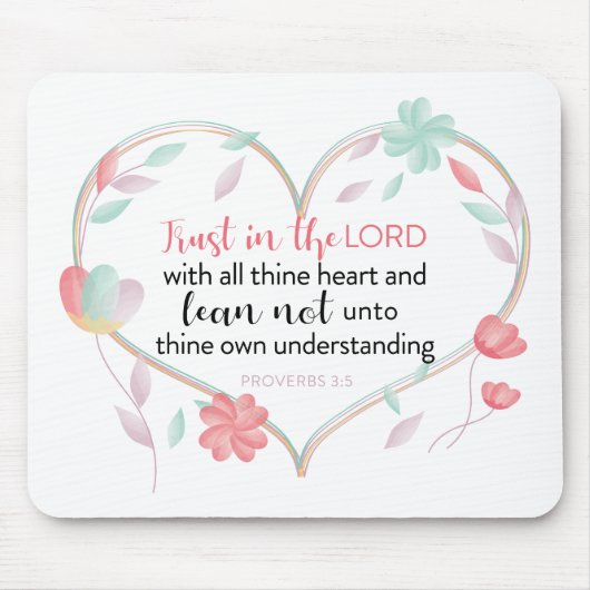 Spreuken 3:5 Mousepad - Vertrouwen in het Hart van Muismat (Voorkant)