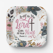 Spreuken 3:5 Vertrouw op het Bijbelvers Papieren Bordje (Voorkant)