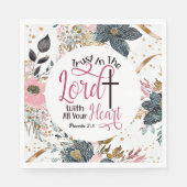 Spreuken 3:5 Vertrouw op het Bijbelvers Servet (Voorkant)