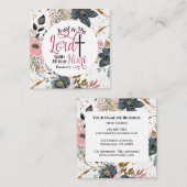 Spreuken 3:5 Vertrouw op het Bijbelvers Vierkante Visitekaartje (Voorkant / Achterkant)