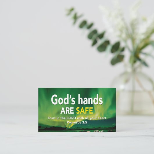 Spreuken 3:5 | VERTROUWEN OP DE HEER Gods handen z Visitekaartje (Staand voorkant)