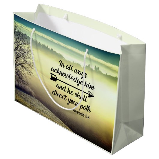 Spreuken 3:6 Hij zal uw pad leiden Bijbel Verse Groot Cadeauzakje (Achterkant Gekanteld)