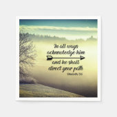 Spreuken 3:6 Hij zal uw pad leiden Bijbel Verse Servet (Voorkant)