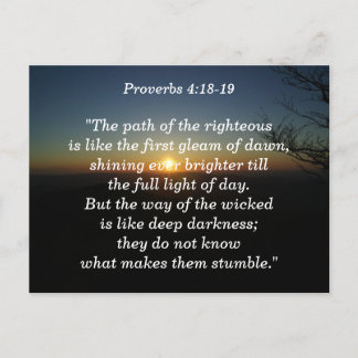 Spreuken 4:18-19 Geheugen van de Schrift Kaart