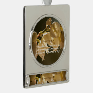Spreuken 4:18 verzilverd banner ornament