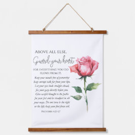 Spreuken 4:23-27 Bewaak uw hart, Schriftbloem Hangend Wandkleed