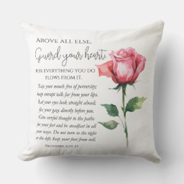 Spreuken 4:23-27 Bewaak uw hart, Schriftbloem Kussen