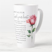 Spreuken 4:23-27 Bewaak uw hart, Schriftbloem Latte Mok (Rechterhoek)