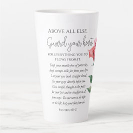 Spreuken 4:23-27 Bewaak uw hart, Schriftbloem Latte Mok