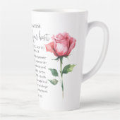 Spreuken 4:23-27 Bewaak uw hart, Schriftbloem Latte Mok (Rechts)