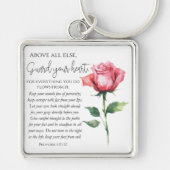 Spreuken 4:23-27 Bewaak uw hart, Schriftbloem Sleutelhanger (Voorkant)