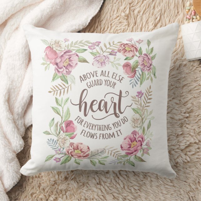 Spreuken 4:23 - Bewaak je hart Kussen (Deken)