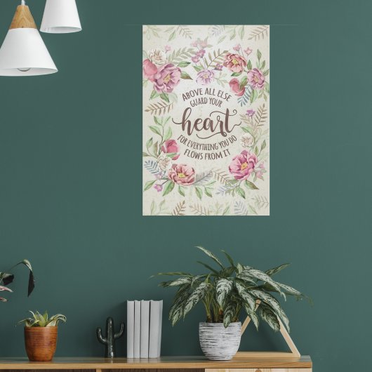 Spreuken 4:23 - Bewaak je hart Poster (Woonkamer 1)