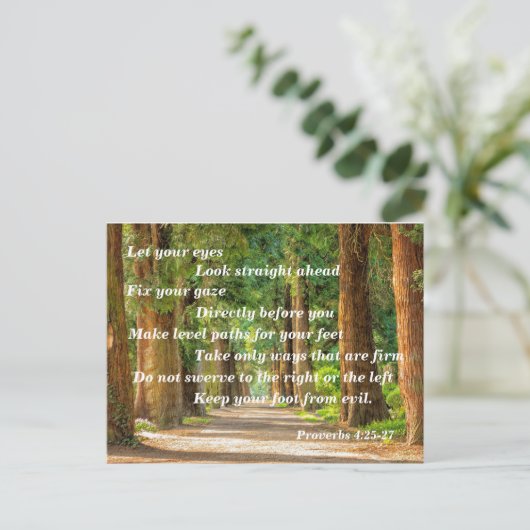 Spreuken 4:25-27 briefkaart (Staand voorkant)