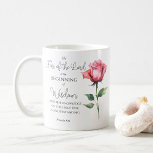 Spreuken 9:10 Angst voor de Roos-bloembijbel Koffiemok